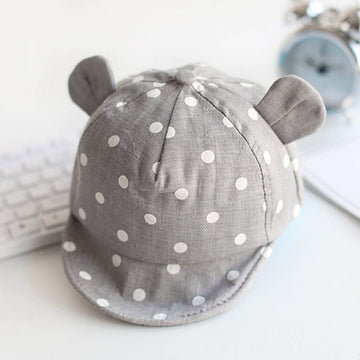 Cute Polka Dot Baby Cap With Ears For Both Girls & Boys